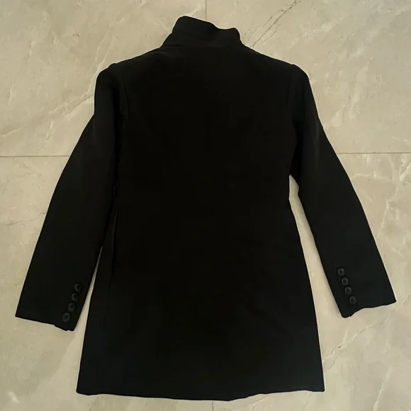Black Double-Breasted Women's BLAZER Dress/sheer pleated midi Skirt size L NWT - Picture 11 of 16